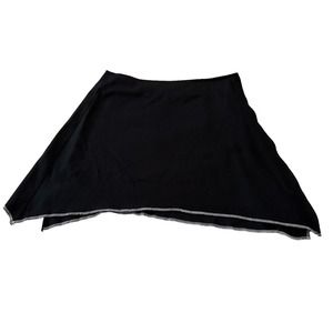 J Jill Flare Wool Skirt Womens‎ Size 12 Black Above Knee Stretch Wrap Ponte